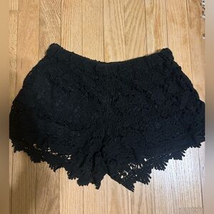 Chic Black Lace High Waist Shorts